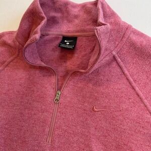 Nike Women's Therma-FIT 1/2 Zip Pullover Sweater Pink Size L